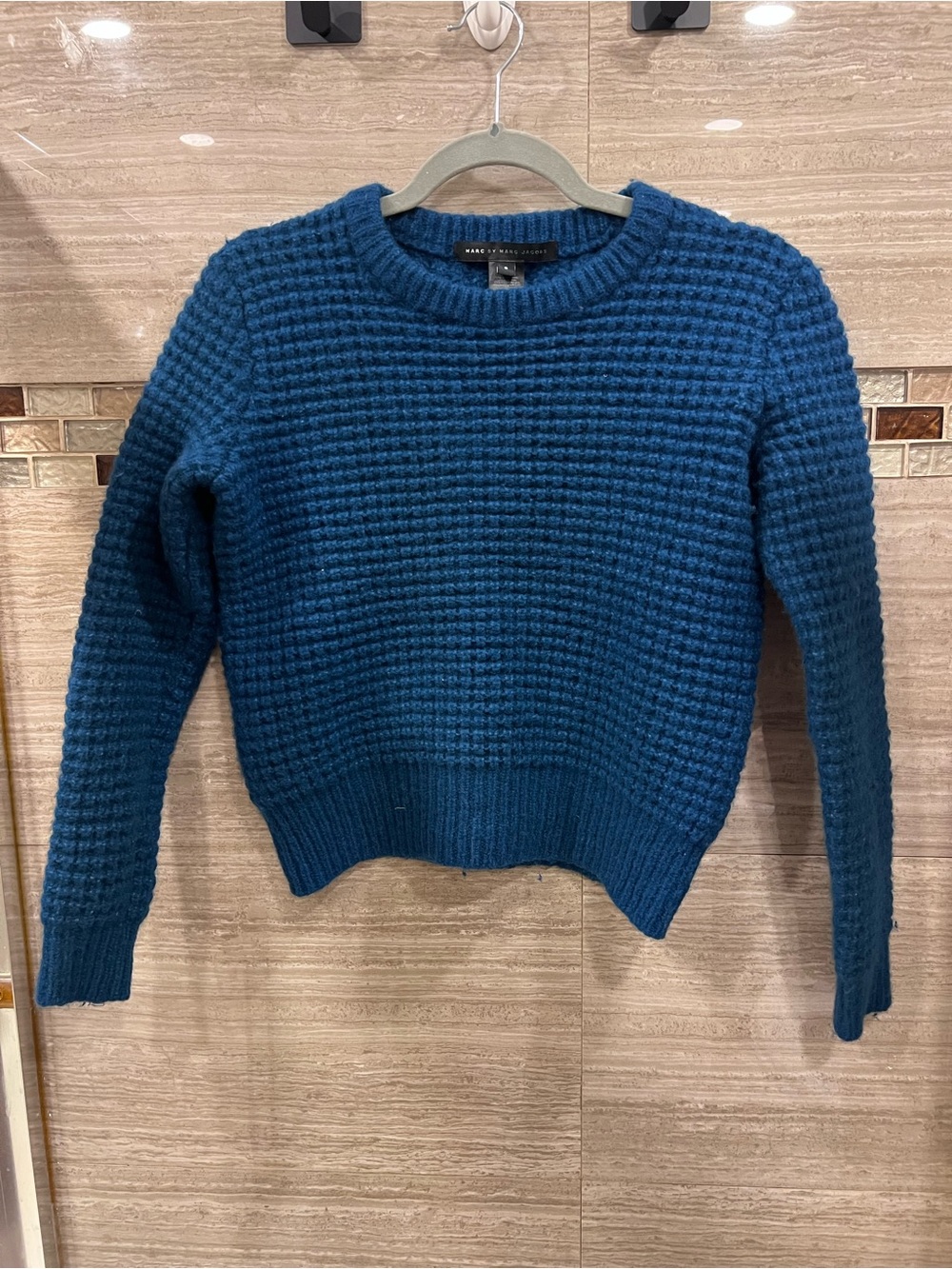 Marc by Marc Jacobs Hopper Green/Teal Textured Knit Crewneck Sweater Size S